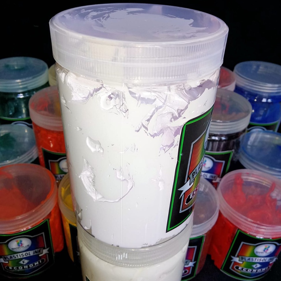 

ART K7V Tinta Sablon PLASTISOL ECONOMY Brain Plus PUTIH 1kg