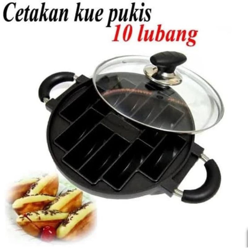 Cetakan pukis 10 lubang cake pan Q2 8505 / snack maker kue pukis