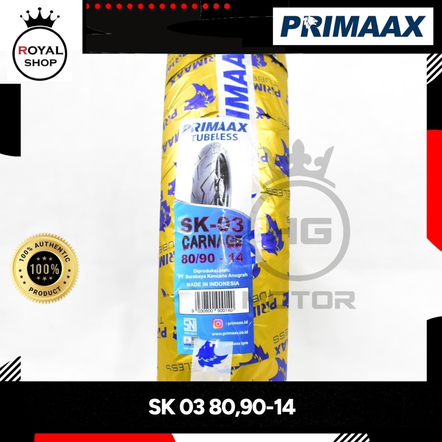 BAN TUBELESS PRIMAAX SK03 SK 03 80/90 90/90 RING 14 CARNAGE BEAT VARIO - 80/90