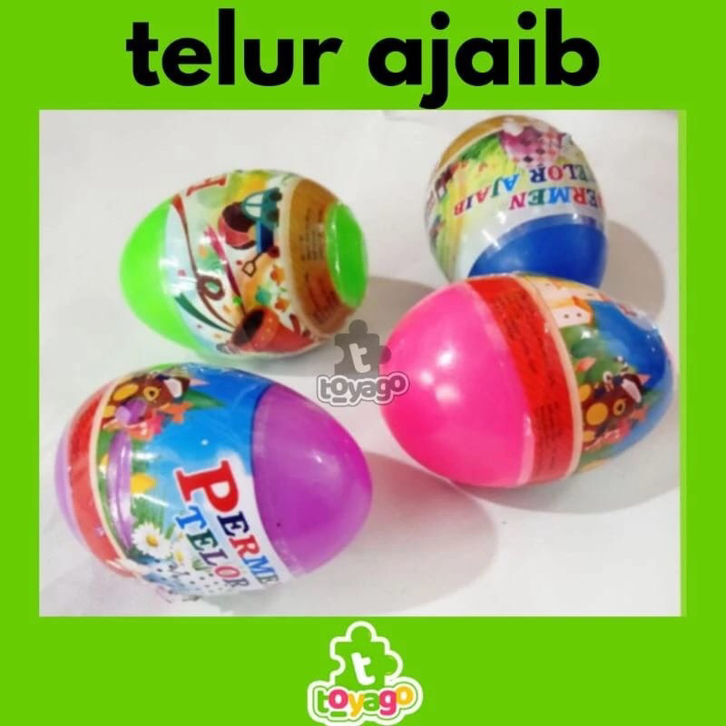 telur ajaib berhadiah 1 pcs mainan edukasi anak eceran (telur ajaib toyago toys )