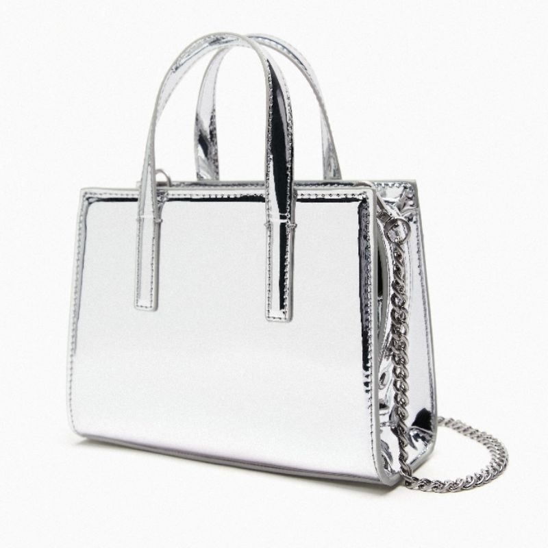 Zara Mini City Bag Silver