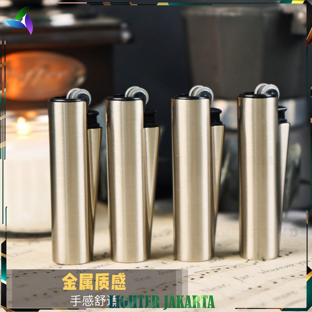 Korek Api Roda Api Gas Clipper Silver Metal CP-22