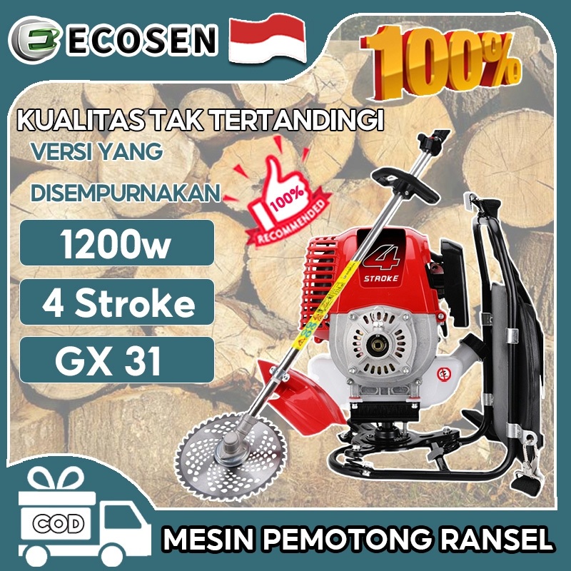 ECOSEN 1200W Mesin Potong Rumput Gendong 4 Tak Brush Cutter 4 Stroke Kualitas Terbaik/Mesin Potong R