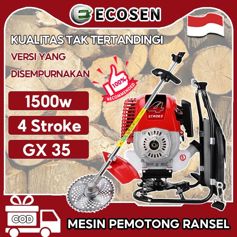 ECOSEN Mesin Potong Rumput Gendong 4 Tak Brush Cutter 4 Stroke Kualitas Terbaik/Mesin Potong Rumput Gendong/Pemotong Rumput/Multifungsi