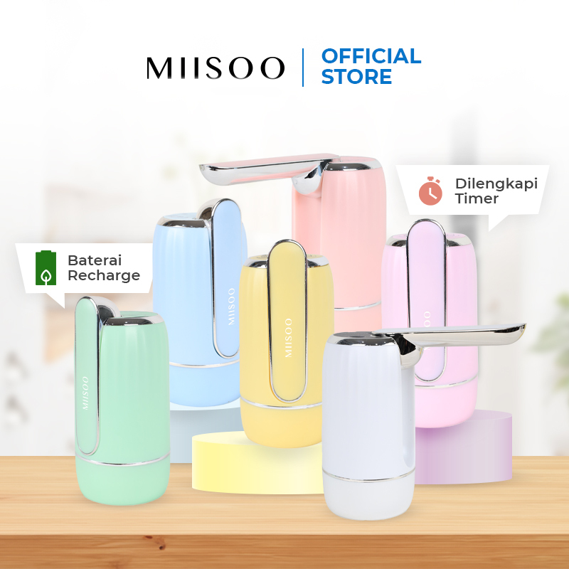 MIISOO Pompa Air Galon Elektrik Macaron 2 Tombol Gallon Dispenser Air Minum Portable Elektrik USB Ch