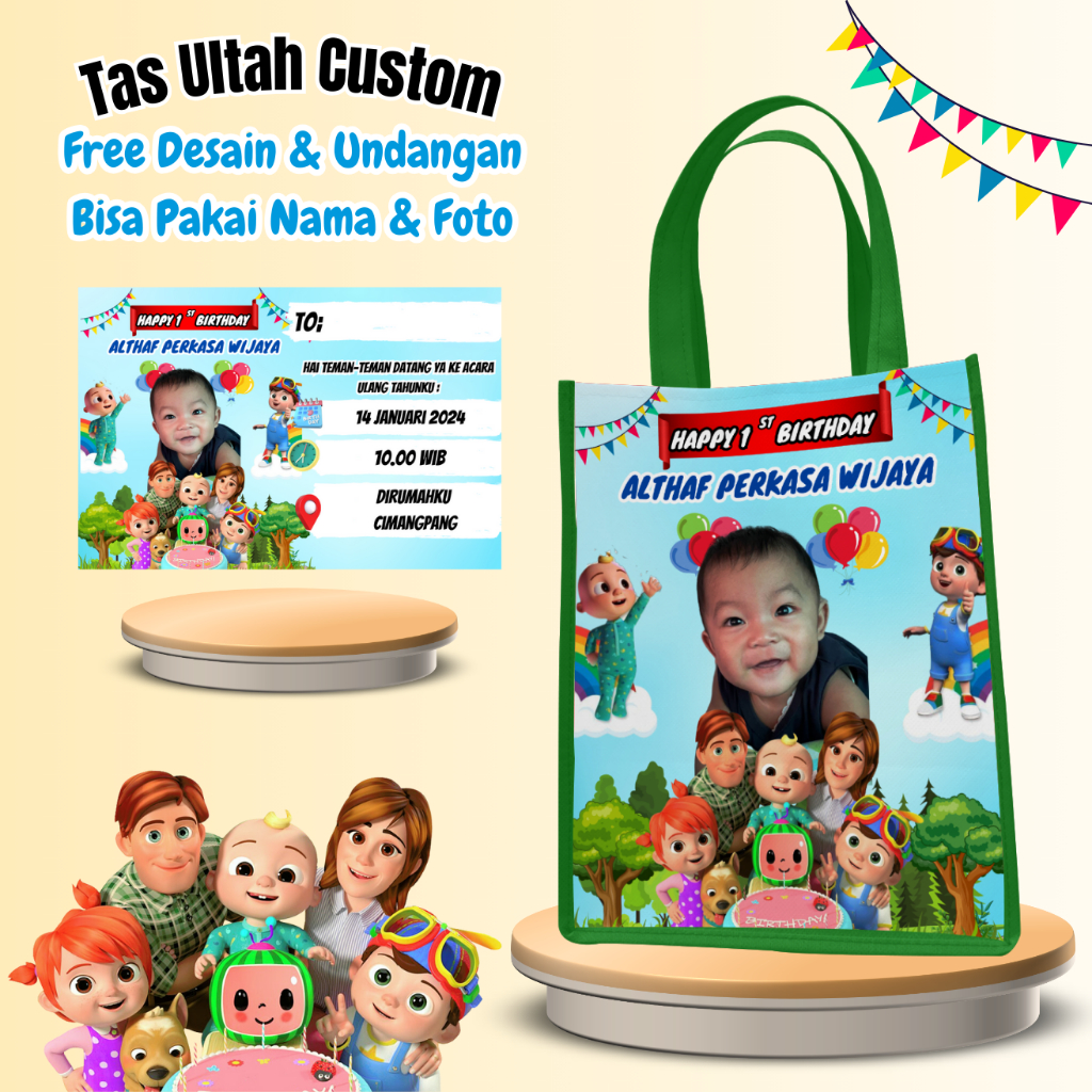 

55 Pcs Tas Ulang Tahun Anak Custom Laki Laki Perempuan Muat Box Kfc & Snack