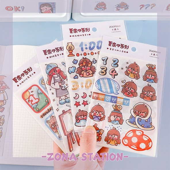 

[ZS] 1 Lembar / Sticker Cute Girl Decoration Scrapbook