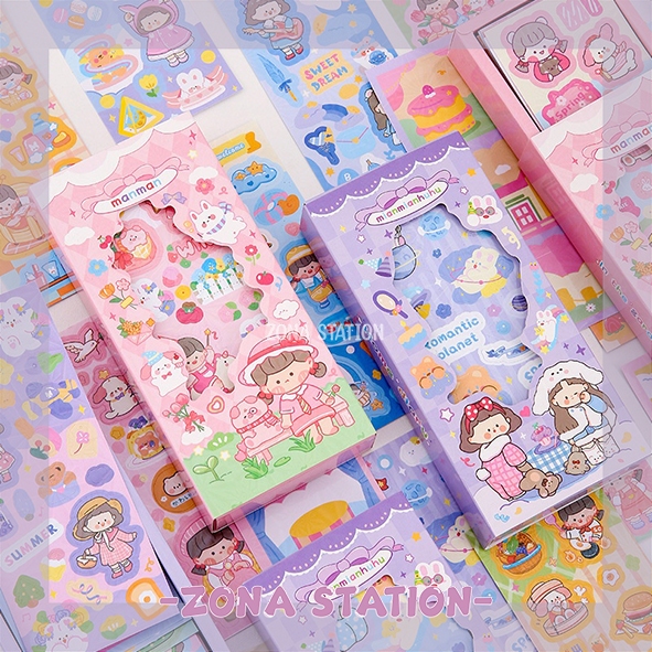 [ZS] 1 Lembar / Sticker Random Girl Card Cute Motif