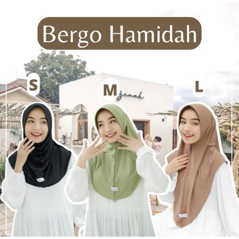 Hijab Bergo Hamidah Size S M L Jersey Premium
