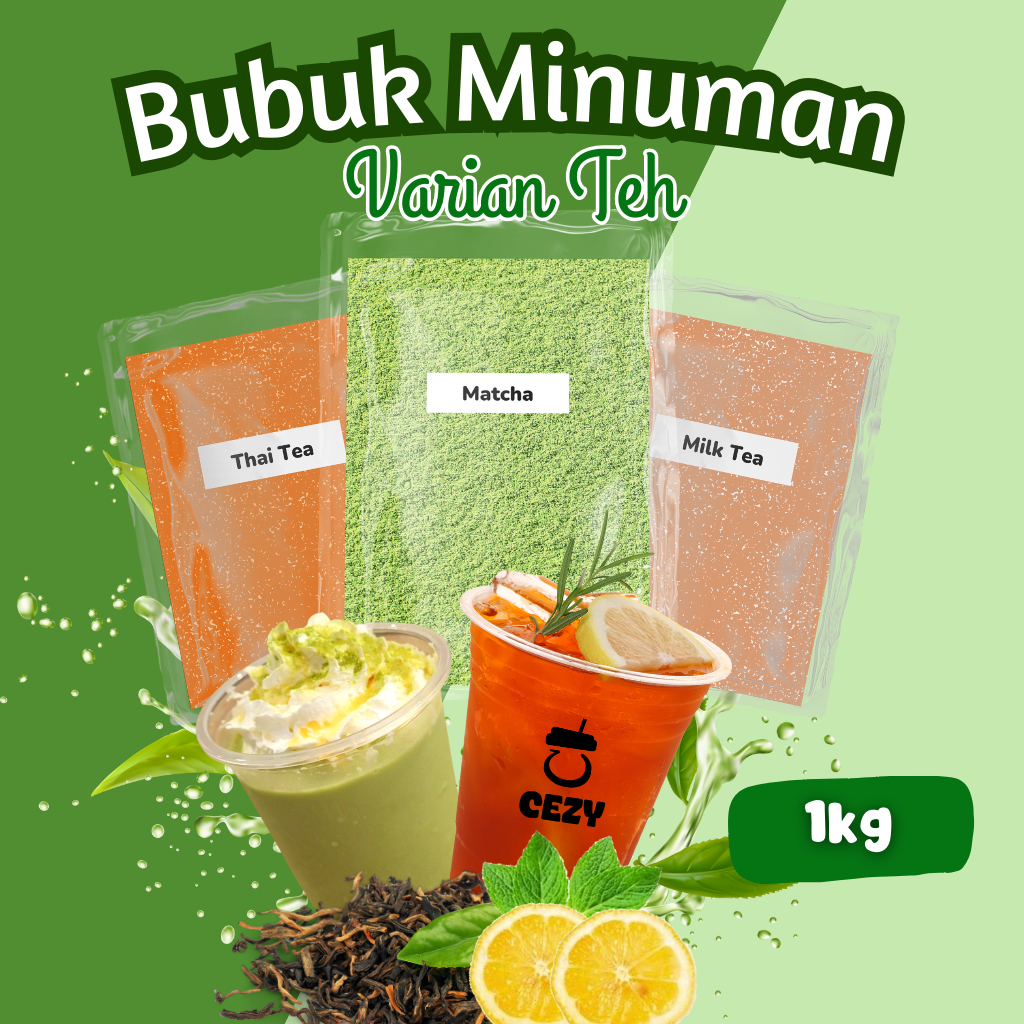 Bubuk Minuman Rasa Teh 1kg Serbuk Minuman Aneka Rasa Bubuk Minuman Instan Kekinian Boba Powder