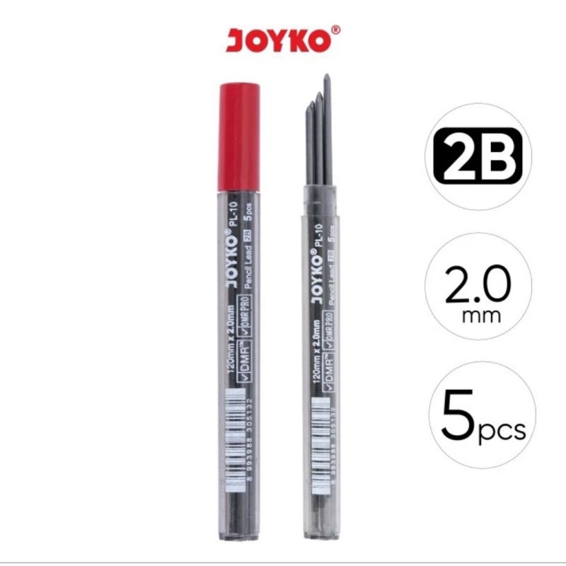 

ISI PENSIL MEKANIK JOYKO 2B 2.0 mm 120mm PL10 PENCIL LEAD