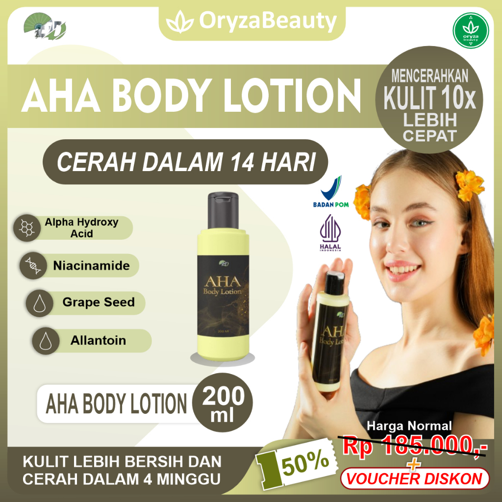 ELD AHA Body Lotion Whitening Body Care Body Lotion Pemutih