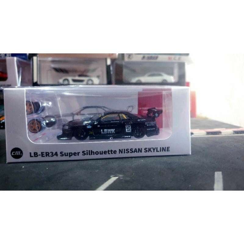 Diecast CM Model LB Nissan Skyline ER34 R34 Silhoutte Black Segel