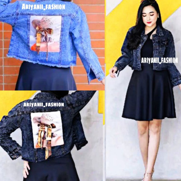 Sale idT9f9E ARN  JAKET WANITA JEANS CROP OVERSIZE PITA JACKET DENIM MURAH KEKINIAN JINS SOBEK RAWIS