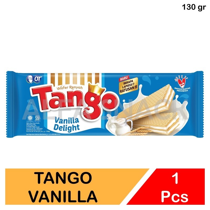 

Wafer Tango Rasa Cokelat dan Vanilla Delight 1 pcs 130 gram