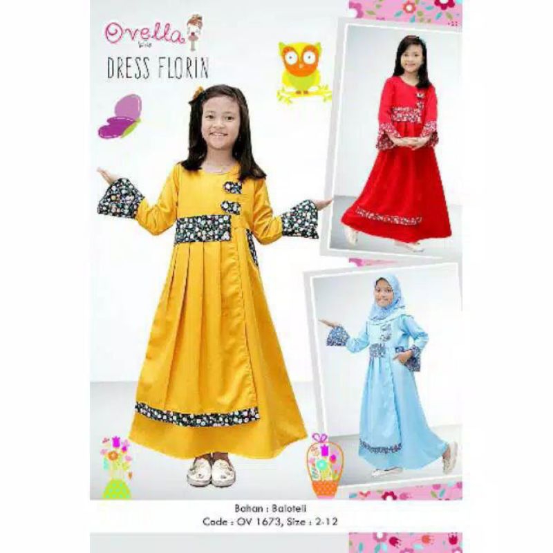 [Ankho_Shop] Gamis Ovella seri Dress Florin