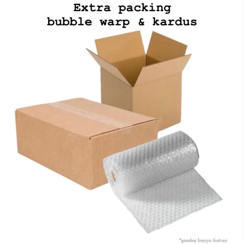 

Extra Packaging Bubble warp + kardus Aman