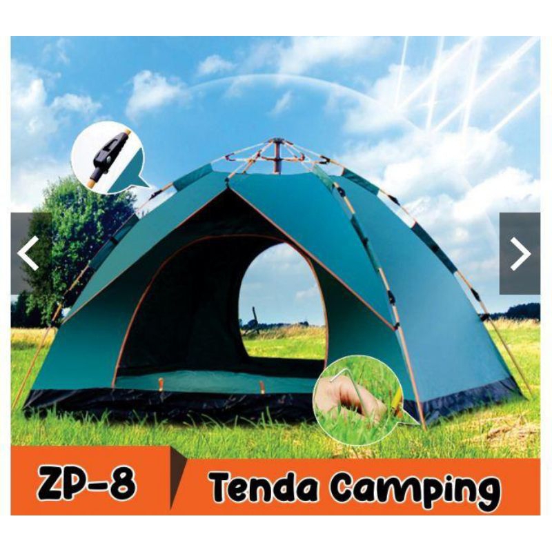 Tenda Camping ZP 8  Kapasitas 4 Orang Tenda Otomatis Outdoor & Indoor Tenda Gunung Portable