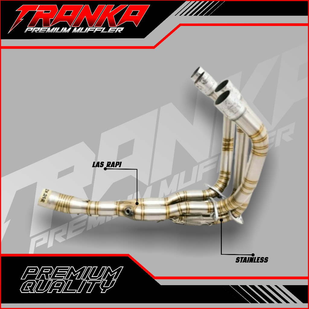 Header Knalpot ZX25R ZX25RR Model Kolong - Tranka Muffler