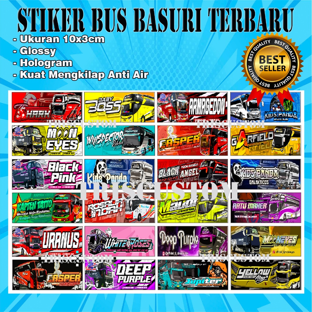 

Stiker Nama Bus Basuri Telolet Viral Ukuran Lanskap Kuat Mengkilap Tahan Air Termurah