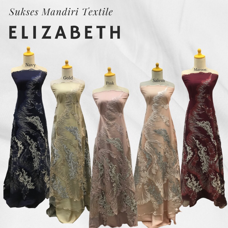 [ELIZABETH] Brukat Tulle Mewah | Harga ½ meter = 50 cm (Bahan Dress Bridesmaid, Kondangan, Kebaya Mo