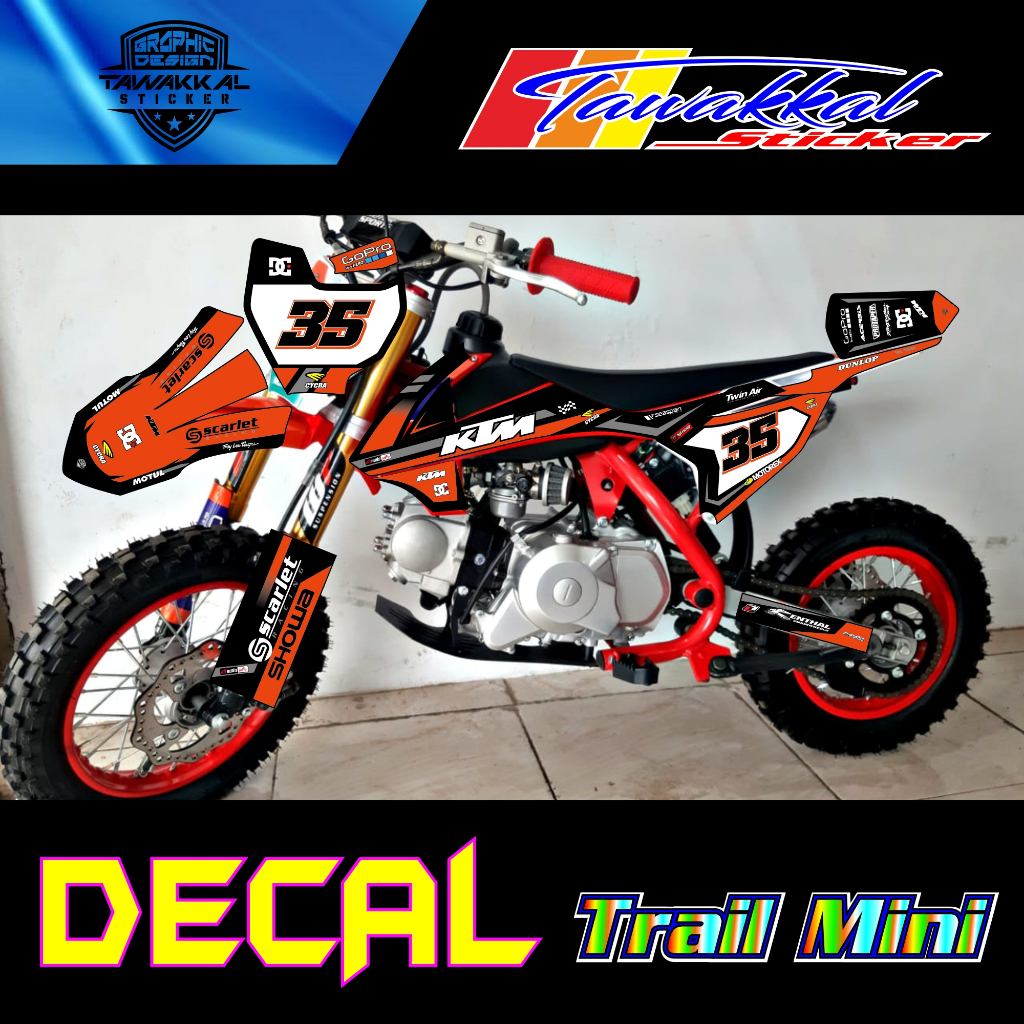 Sticker Decal Untuk Motor Trail Mini 50cc Type MC58, RXK, JAGUAR Dengan Motif Desain 35