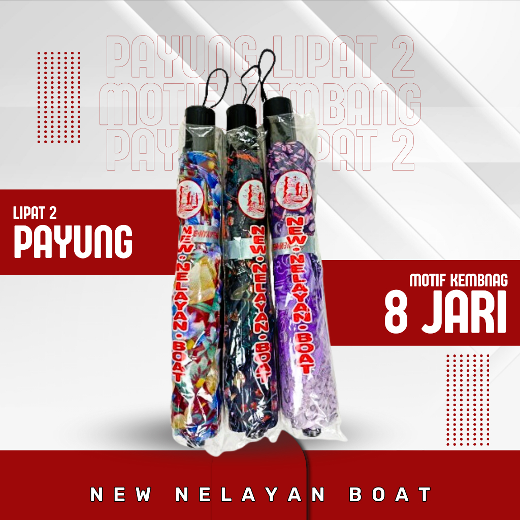 Payung Lipat 2 motif Kembang   - New Nelayan Boat