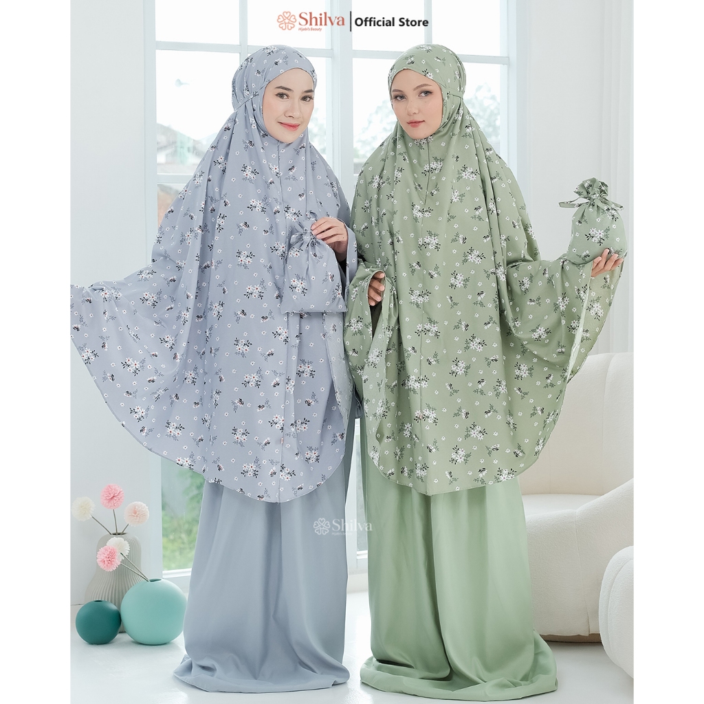 Khadijahlabel Mukena Traveling Dewasa Terbaru 2 in 1 Resleting Katun Mikro Motif Rania