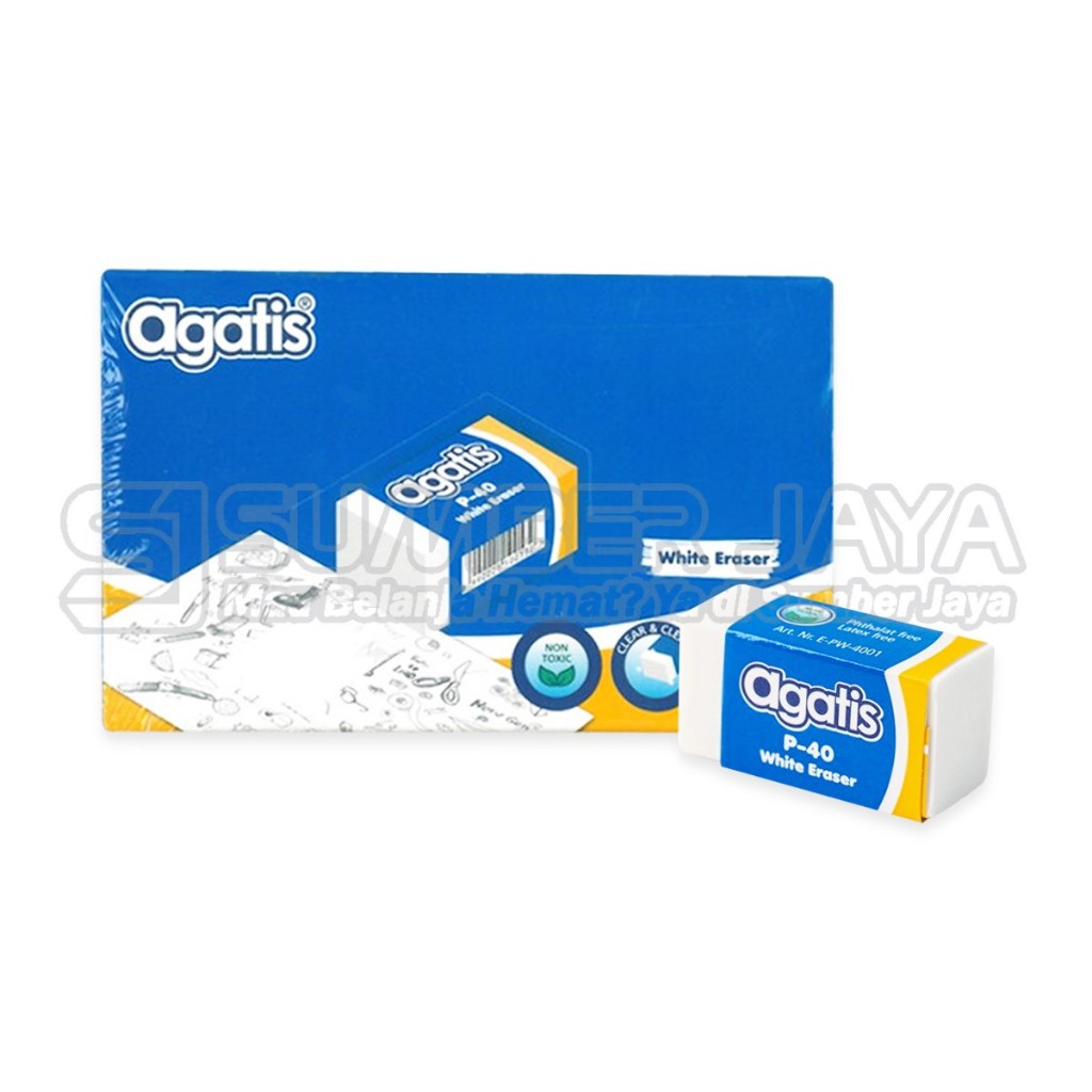 

Penghapus Agatis Eraser P-40 PP-40 Karet Putih / Pastel Stip Setip