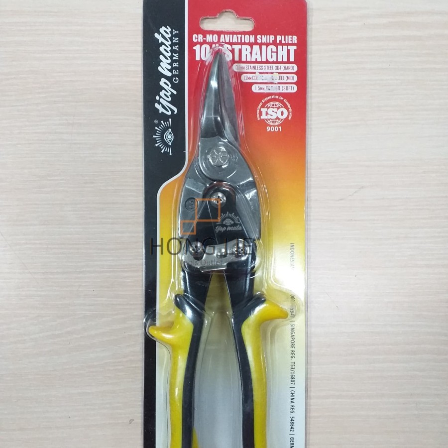 Tjap Mata / Cap Mata Gunting Seng 10" Lurus/Gunting Baja Ringan 10"