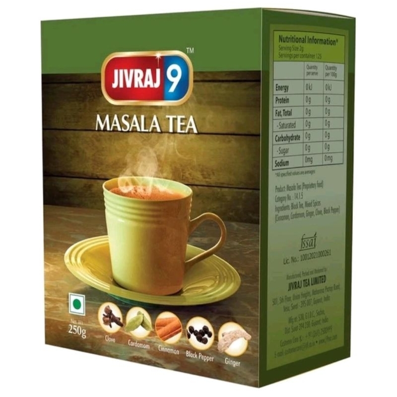 

JIVRAJ 9 MASALA TEA / TEH INDIA 250g