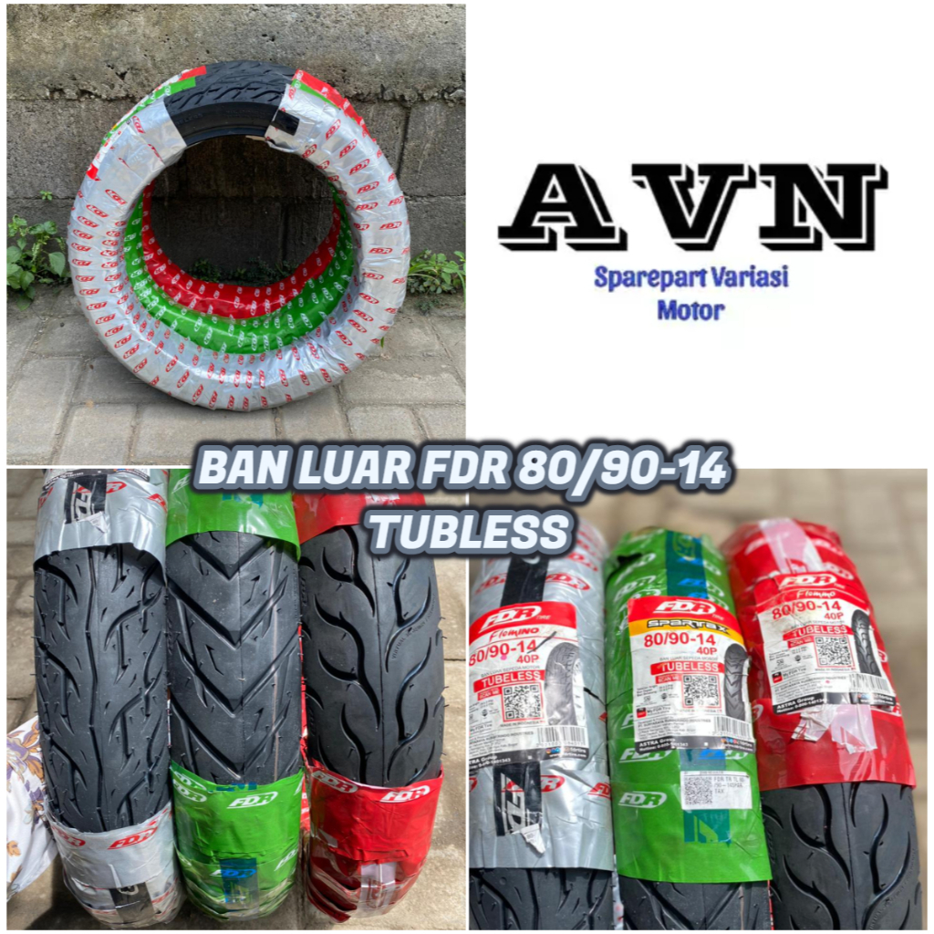 BAN LUAR MATIC DEPAN FDR 80/90-14 TUBELESS || BAN LUAR DEPAN MATIC FDR 80/90-14 TUBLESS