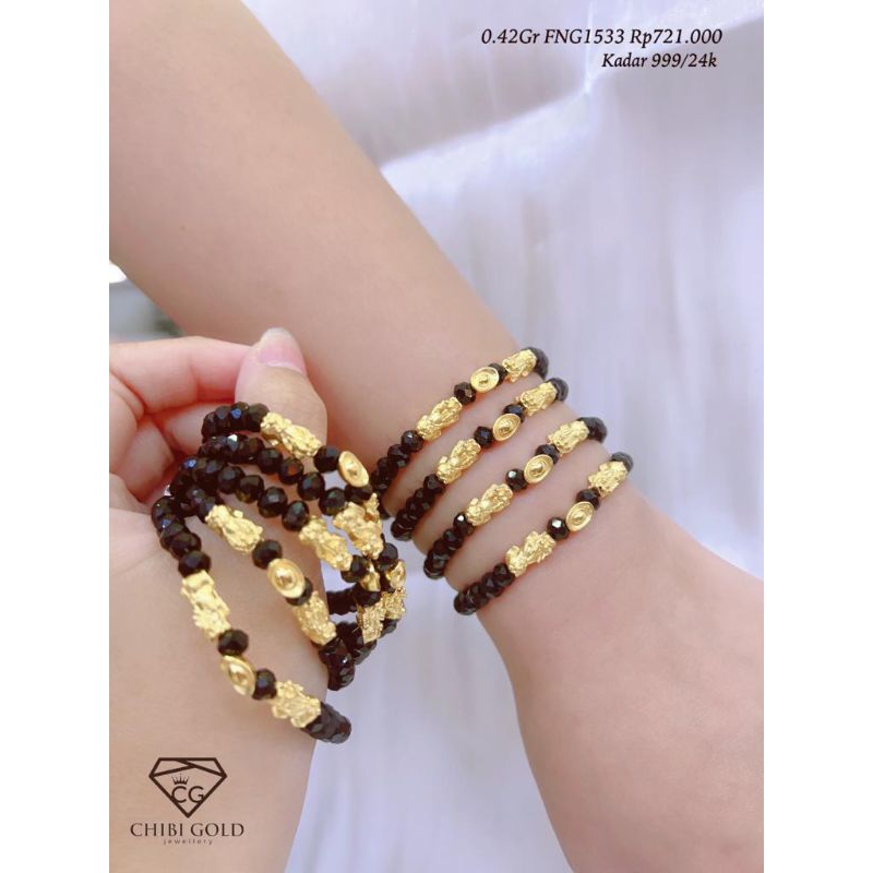 CHIBI GOLD-gelang tangan pixiu emas 999.9/24k chibigold