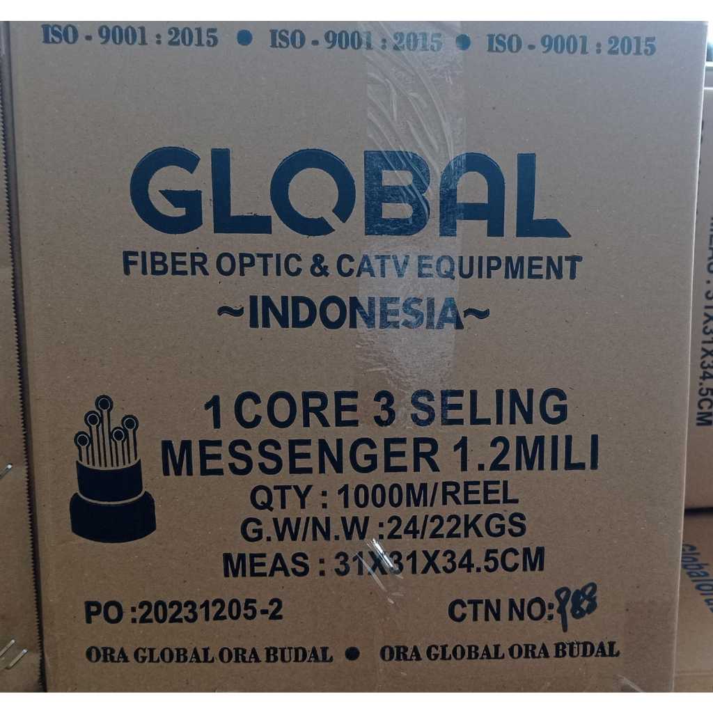 Kabel FO global spesial type 1core 3kawat seling 1,2 Mili panjang 1km