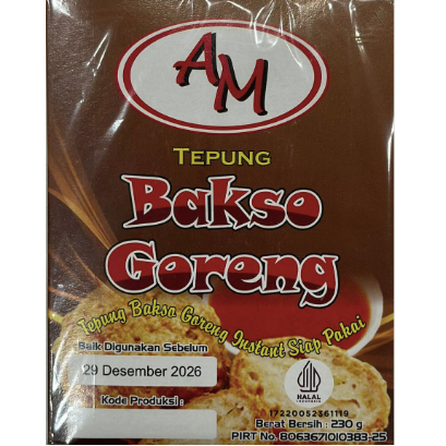 

bumbu instan cap AM Tepung Bakso Goreng 230 gr - 12 pcs