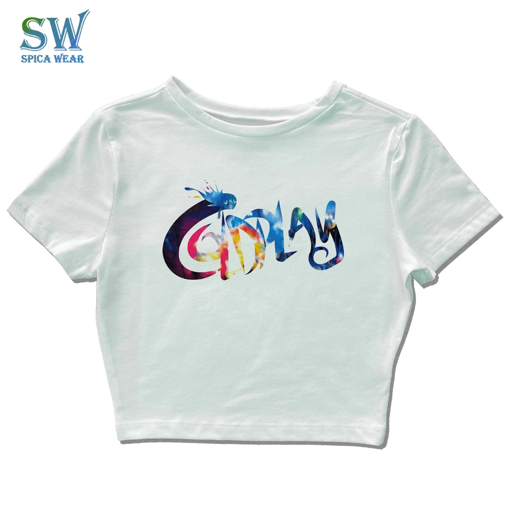baby tee coldplay logo crop top tee