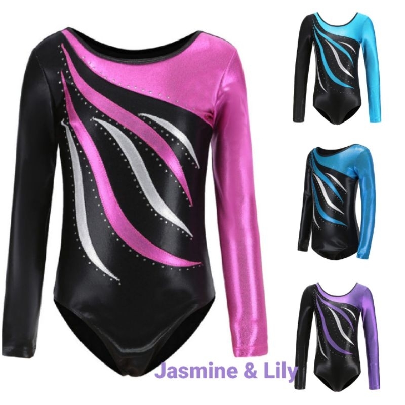 Leotard senam Gymnastics Ballet lengan panjang
