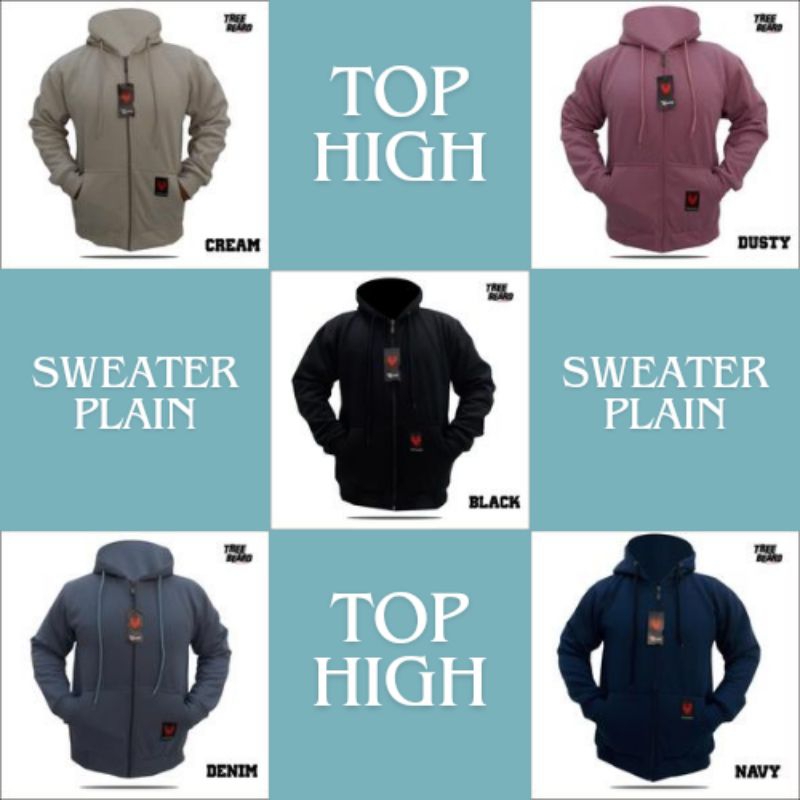 Jaket  Sweater Pria Wanita Polos Sz L XL XXL Original by Treebeard