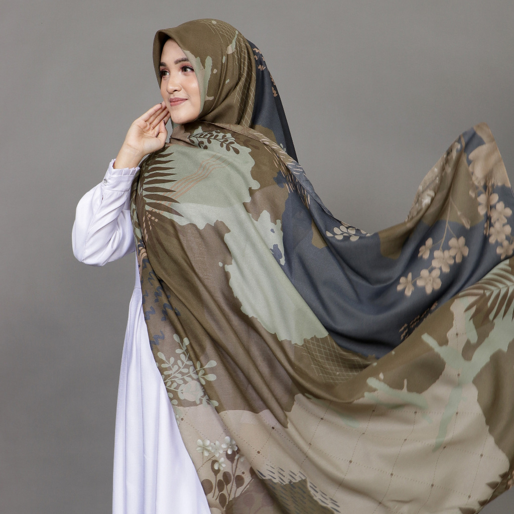HIJAB KERUDUNG SEGIEMPAT VOAL MOTIF LASERCUT NEYSA PRINTING ELZAHRA BUKAN ELZATTA
