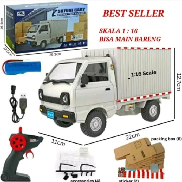 mobil remote control carry pick up rc car carry box cargo hobi mobil remot carry pickup 2,4ghz rc tr