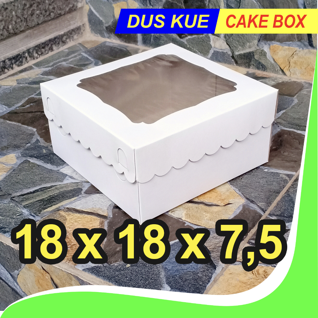 

Dus 18x18x7,5 TUTUP JENDELA / Box 18x18 / Kotak Roti Bolu ULTAH tinggi 7,5 cm