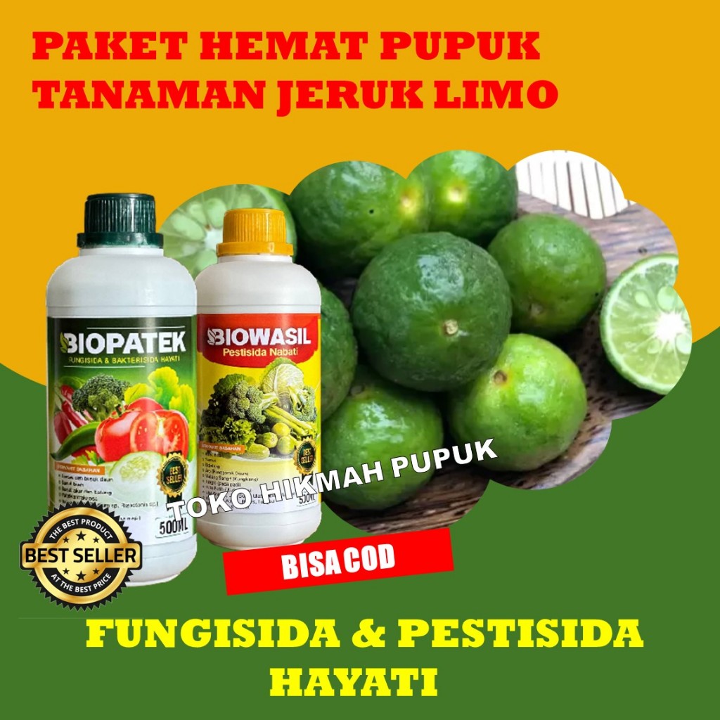 Pupuk Hemat 2 Botol Perbanyak Buah Jeruk Limo dan Atasi Hama Tanaman Padi BIOPATEK & BIOWASIL Pupuk 
