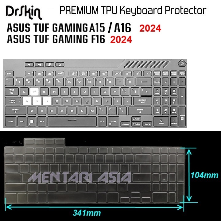 Keyboard Protector ASUS TUF Gaming A15 A16 F16 2024 - DrSkin Premium TPU