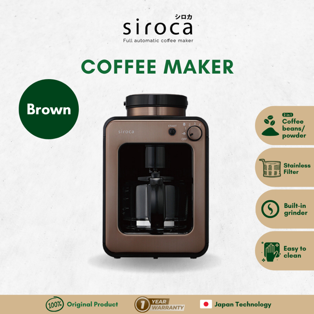 Siroca Fully Automatic Coffee Maker - Mesin Kopi Otomatis (Brown)