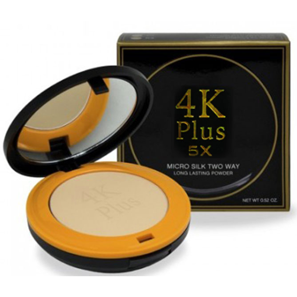 4K PLUS 5X MICRO SILK TWO WAY LONG LASTING POWDER SPF 30PA++ || Vit E - Collagen Oil Control 15gr ||