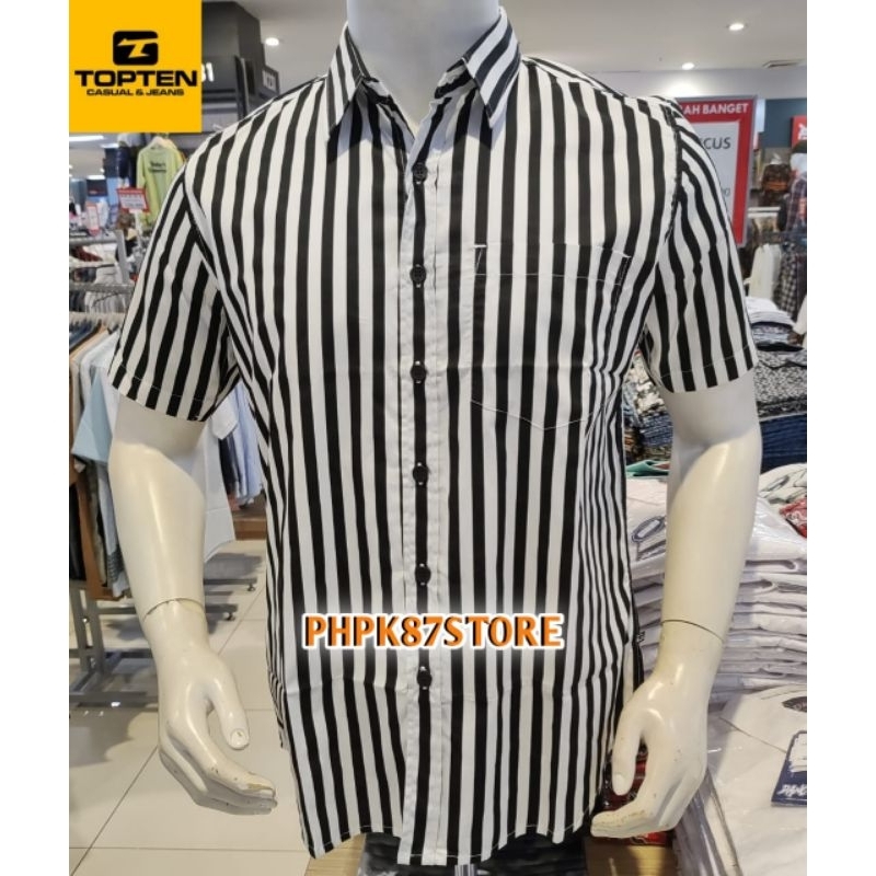 TOPTEN KEMEJA pendek pria original garis