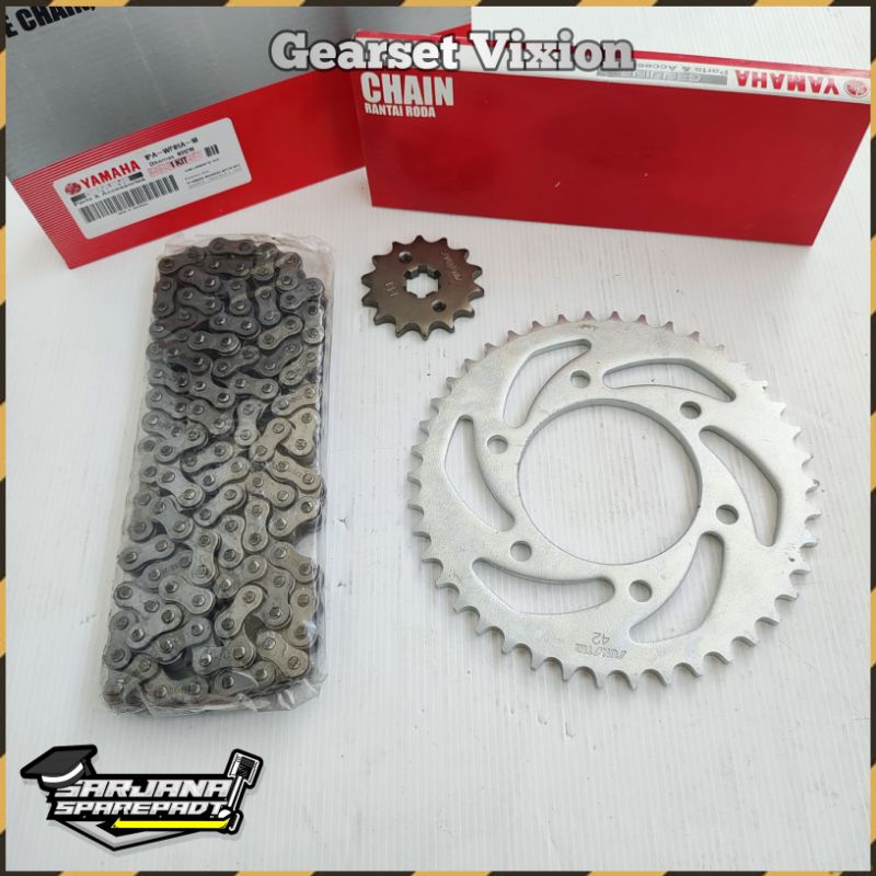 Gearset Girset Gear Gir Set Rantai Rante Motor Yamaha New Vixion NVA NVL 2013 2014 2015 2016
