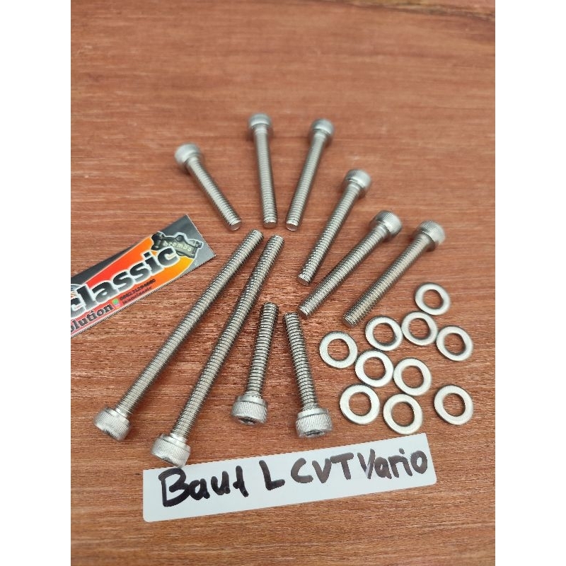 baut L blok cvt cover honda vario 125/150 / baut L CVT vario 125 150 stainless stenlis