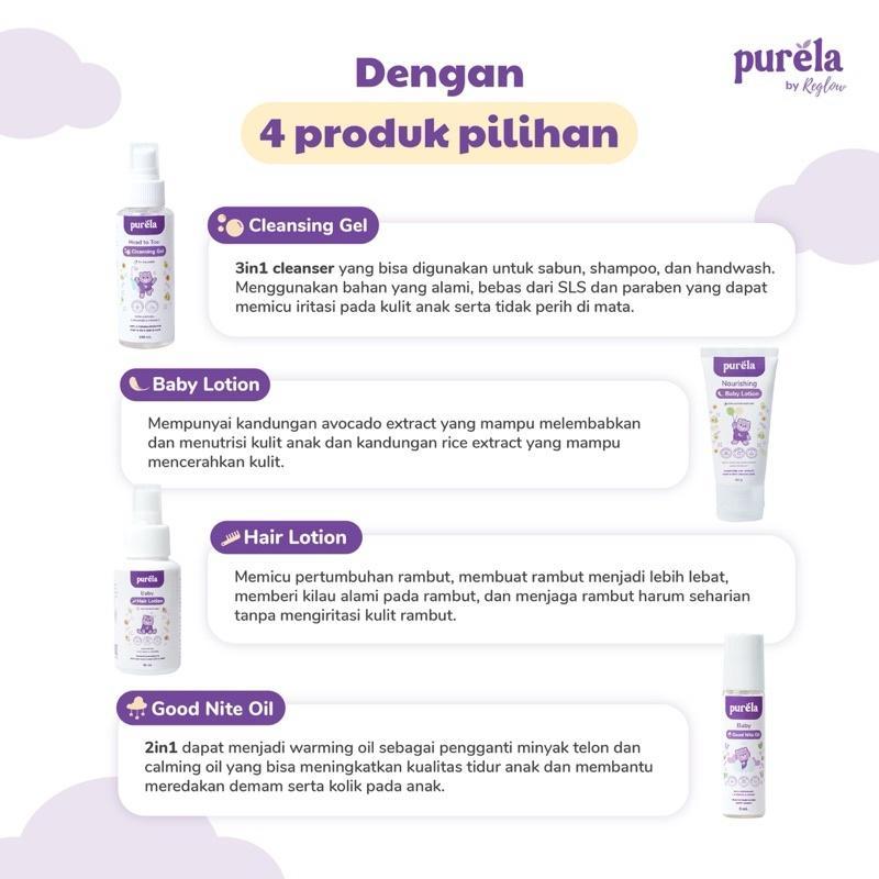 Purela by Reglow Paket KiddyGlow Sabun Bayi Baby Hair Lotion Night Oil Body Lotion Anak balita BPOM