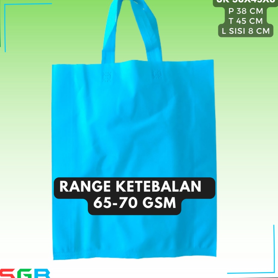 

Hanya Untuk Anda 1lusin 12pcs PaHe PAket HEmat Goodie Bag Handle uk 38x45x8 kain 7gsm Tas Spunbond